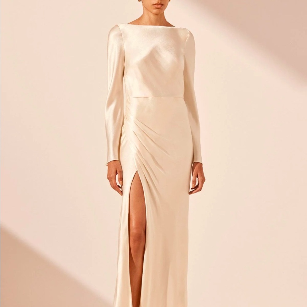 Shona Joy Elegant Cream Evening Dress